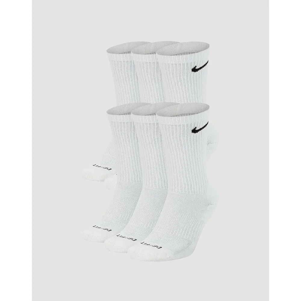 6 Pairs Nike Everyday Plus Dri-Fit Cotton Cushioned Crew Socks LARGE NEW